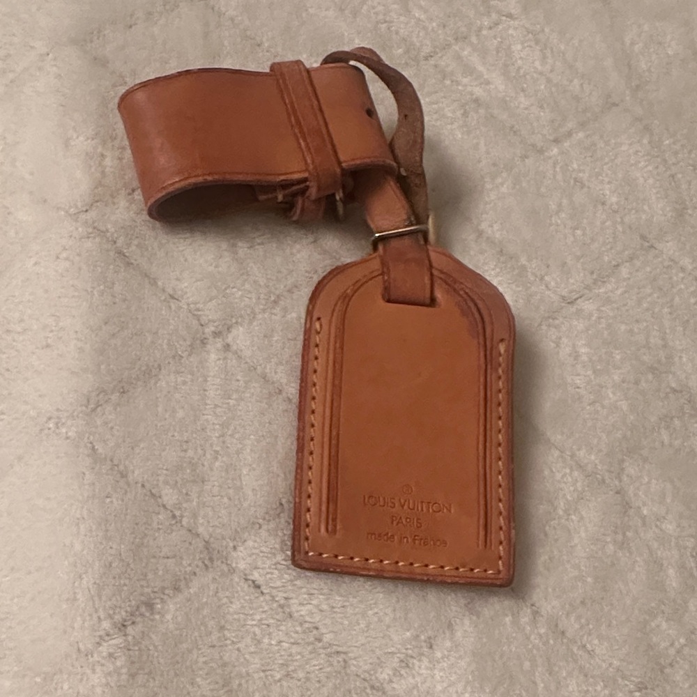 Louis Vuitton Tan Leather Luggage Tag